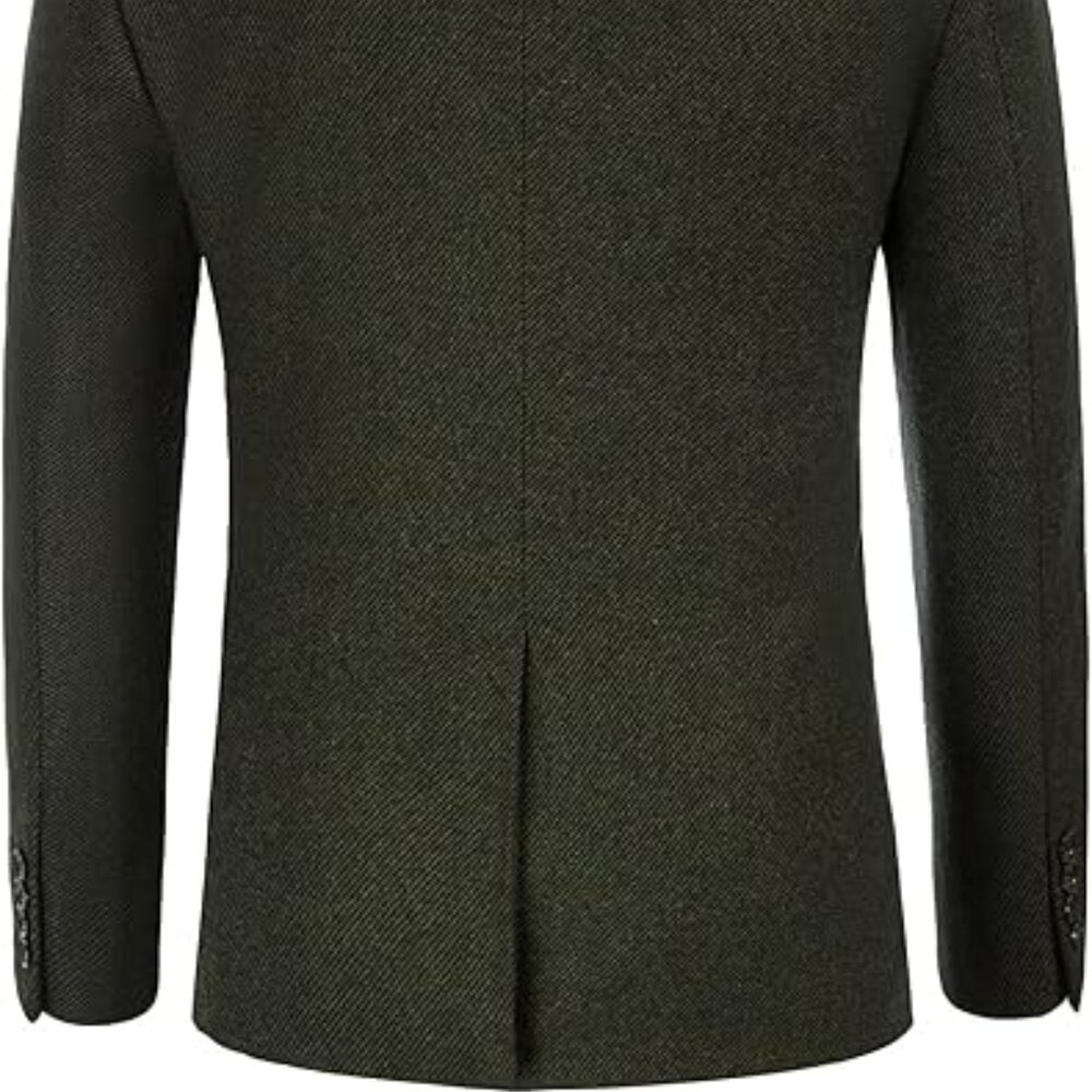 PJ Men's Wool Blend Blazer Houndstooth Suit Blazer Notch Lapel 2 Button Size 2XL - Picture 3 of 4